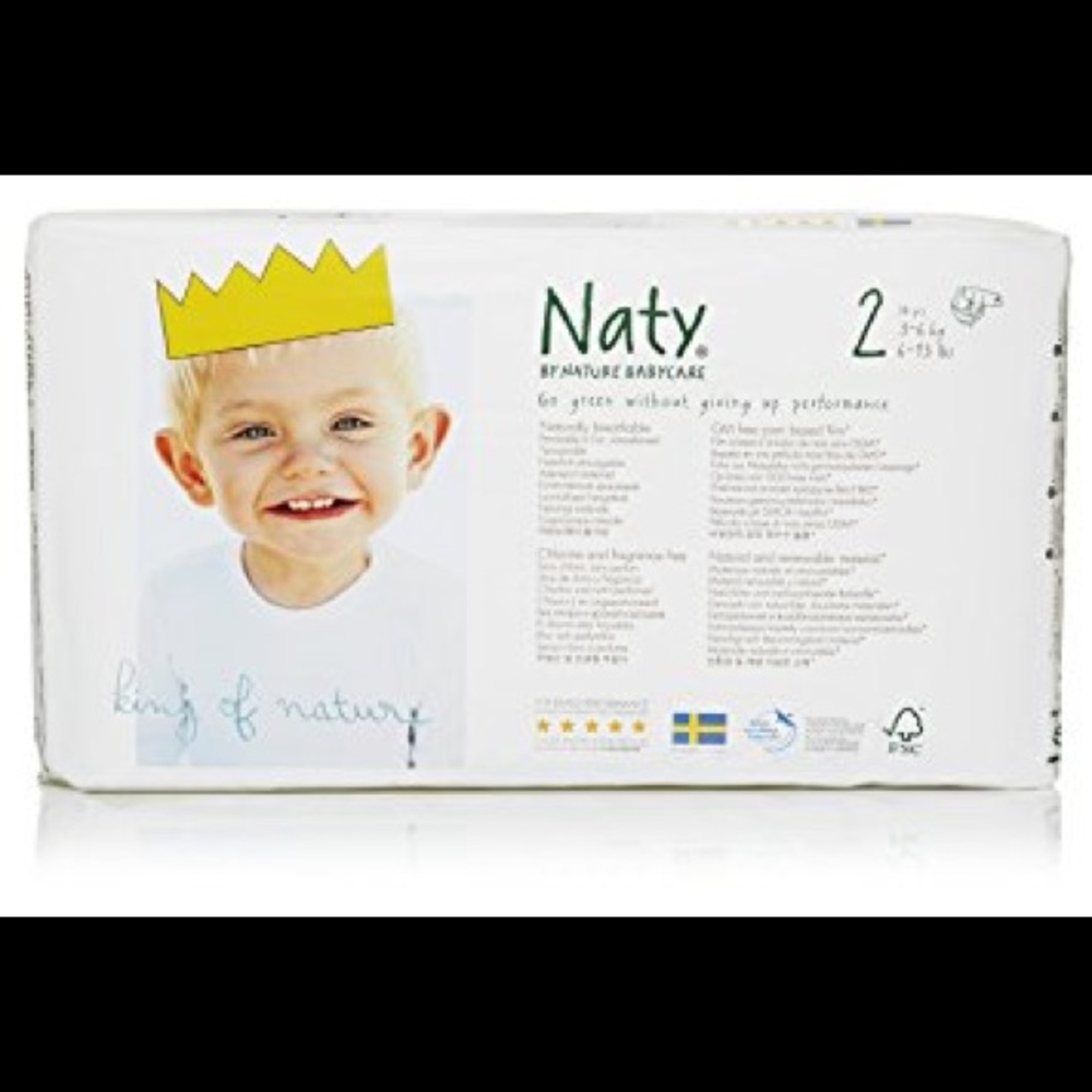 Naty size 2 diapers. NWT. 4 bags of 34 diapers.